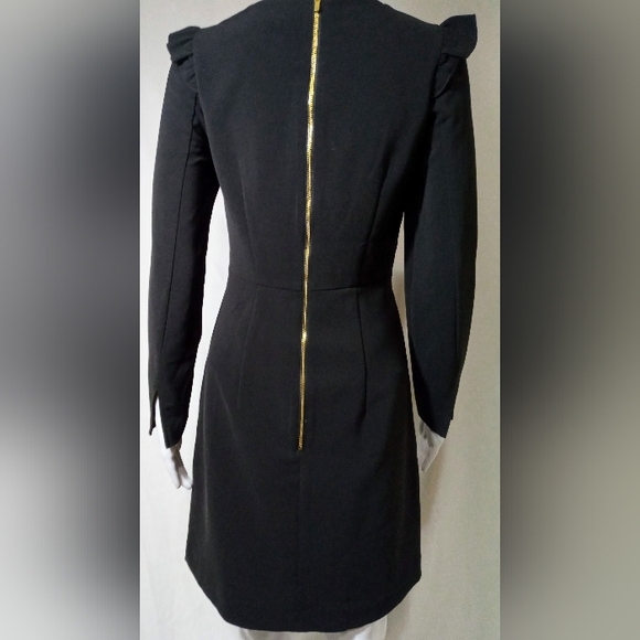 H&M Black L/S Ruffle Front Dress - Picture 2 of 5